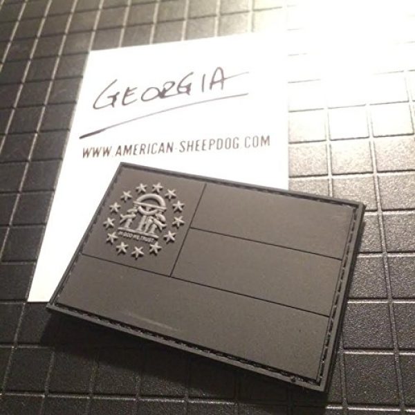 American Sheepdog Airsoft Morale Patch 1 American Sheepdog Georgia State Flag PVC Patch - Ghost Edition