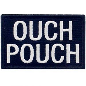 EmbTao Airsoft Morale Patch 1 Ouch Pouch Embroidered Patch Tactical Moral Applique Fastener Hook & Loop Emblem, White & Black