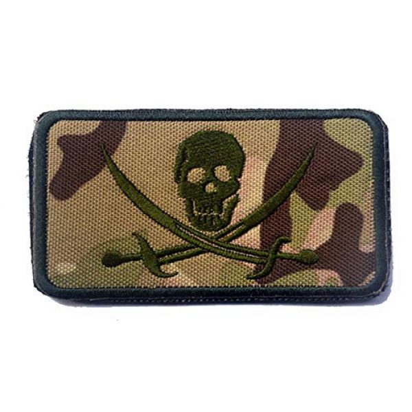 Tactical Embroidery Patch Airsoft Morale Patch 1 Pirate Skull & Cross Sword Flag Jolly Roger Tactical Embroidery Patch Hook & Loop Morale Patch Military Patch for Clothing Accessory Backpack Armband