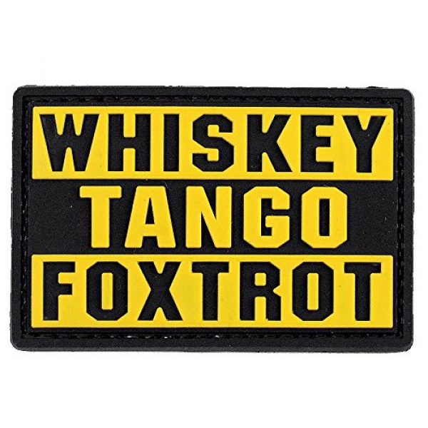 LIVABIT Airsoft Morale Patch 1 LIVABIT PVC Rubber 3D Morale Patch MP-23 Tactical Airsoft Paintball Yellow WTF Whiskey Tango Foxtrot