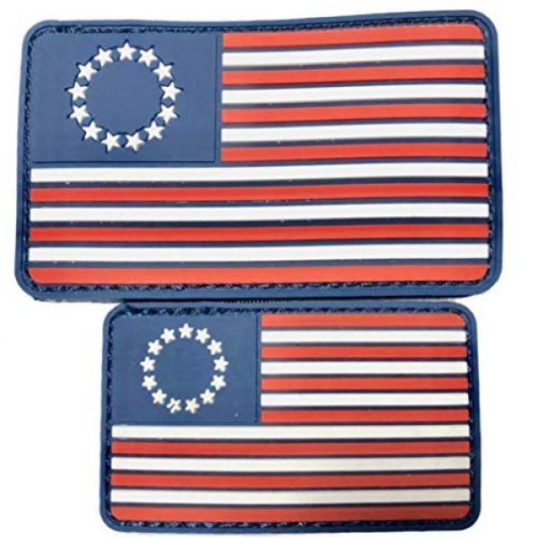 Diezel Pet Products Airsoft Morale Patch 1 American Flag Morale Patch Two Pack - PVC Rubber Patches Show United States Pride Hook Loop RED White Blue OR Thin Blue LINE 2 X 3 INCH Plus Small 1.5 X 2.5 INCH Sizes (13STRS)