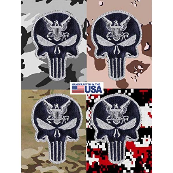 Patch Brigade Airsoft Morale Patch 4 Usn United States Navy Eagle Skull Punish Tactical Morale Hook Side Velcro Compatible Patch