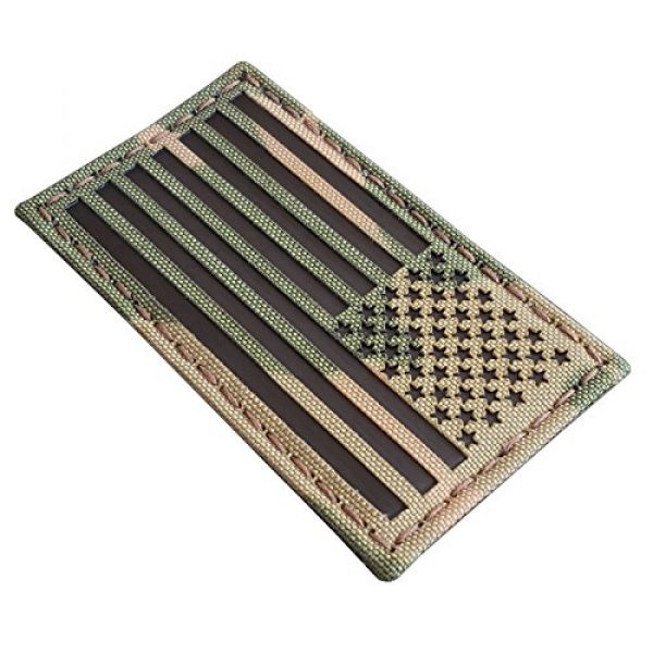 Tactical Freaky Airsoft Morale Patch 3 Multicam Infrared IR USA American Reversed Flag 3.5x2 IFF Tactical Morale Fastener Patch
