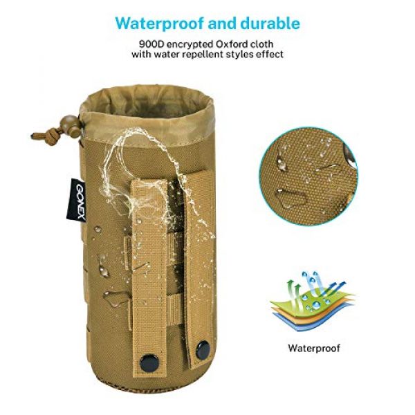 Gonex Tactical Pouch 6 Gonex MOLLE Water Bottle Pouch with Double Molle Mag Pouch for Outdoor Activities