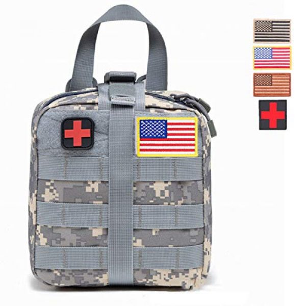 GoodTake Tactical Pouch 2 GOOD TAKE First Aid Pouch, Patch Bag, Molle Hook and Loop Amphibious Tactical Medical kit EMT Emergency EDC Rip-Away Survival IFAK Pouch,