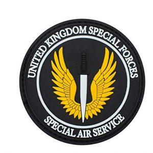 Tactical PVC Patch Airsoft Morale Patch 1 Special Air Service UK British SAS PVC Military Tactical Morale Patch Badges Emblem Applique Hook Patches for Clothes Backpack Accessories