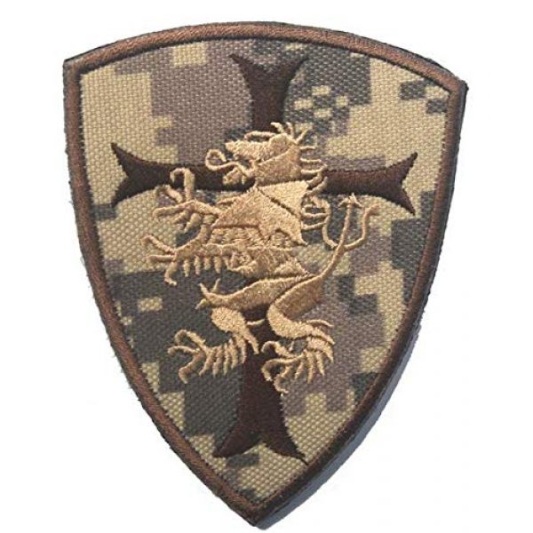 Tactical Embroidery Patch Airsoft Morale Patch 1 Navy Seal Devgru Squadron Crusader Shield Lion Tactical Embroidery Patch Hook & Loop Morale Patch Military Patch for Clothing Accessory Backpack Armband (color2)