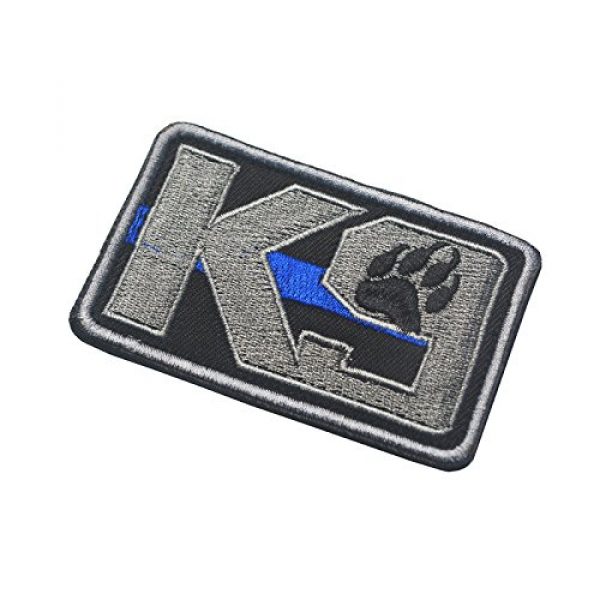 Zhikang68 Airsoft Morale Patch 4 K9 & Crossbone Killer Attack Police Dog Fastener Patch Embroidered Army Swat Morale Hook Loop Backing Tactial Badge Swat for Service Animal Vest (K9 Blue line)