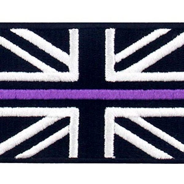 EmbTao Airsoft Morale Patch 2 EmbTao Tactical Thin Purple Line UK Flag British Union Jack Patch Embroidered Morale Applique Iron On Sew On Emblem