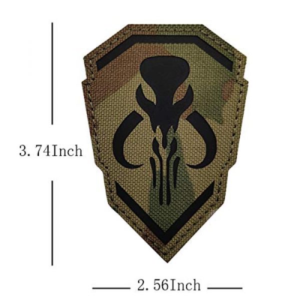 ODSP Airsoft Morale Patch 3 2 Pack Reflective Mythosaur Patch - IR Infrared Star Wars Mandalorian Tactical Military Morale Emblem Patches with Hook and Loop Fastener Backing 3.74 x 2.56 Inch