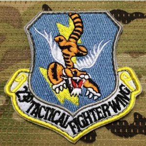 Tactical Embroidery Patch Airsoft Morale Patch 1 USAF Air Force 23d Wing Tactical Fighter Squadron Tactical Embroidery Patch Hook & Loop Morale Patch Military Patch for Clothing Accessory Backpack Armband