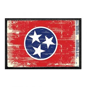 P PULLPATCH Airsoft Morale Patch 1 Tennessee State Flag - Color - Distressed Morale Patch | Hook and Loop Attach for Hats, Jeans, Vest, Coat | 2x3 in | by Pull Patch
