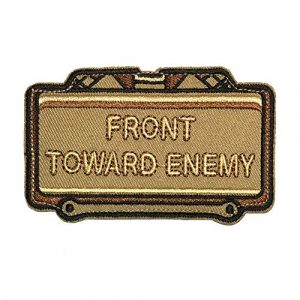 MORTHOME Airsoft Morale Patch 1 MORTHOME Front Toward Enemy Embroidered Morale Funny Military Hook Loop Velcro Patch (Desert)