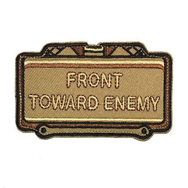 MORTHOME Airsoft Morale Patch 1 MORTHOME Front Toward Enemy Embroidered Morale Funny Military Hook Loop Velcro Patch (Desert)