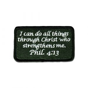 SFI Airsoft Morale Patch 1 Tactical Combat Morale Patch EMB Hook and Loop Badge by Bastion - Phil. 4:13 ODG