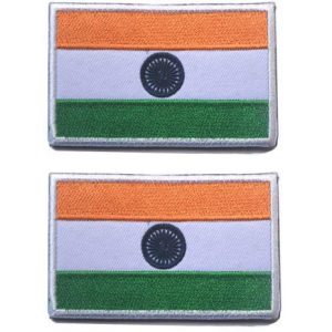 Tactical Embroidery Patch Airsoft Morale Patch 1 2pcs India Flag Tactical Embroidery Patch Hook & Loop Morale Patch Military Patch for Clothing Accessory Backpack Armband
