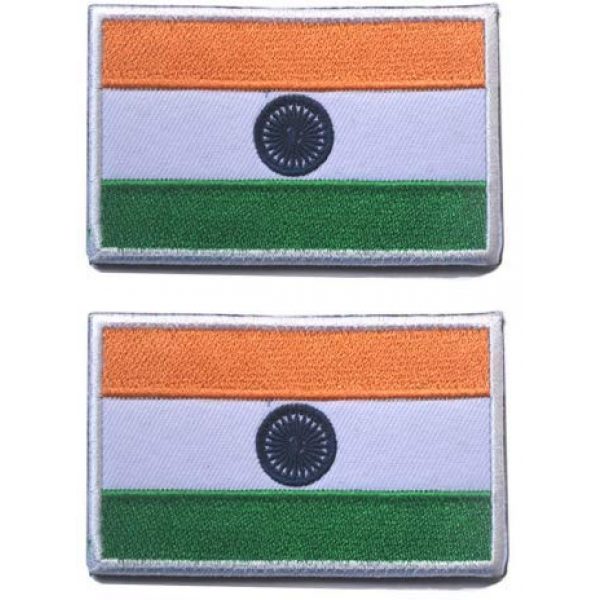 Tactical Embroidery Patch Airsoft Morale Patch 1 2pcs India Flag Tactical Embroidery Patch Hook & Loop Morale Patch Military Patch for Clothing Accessory Backpack Armband