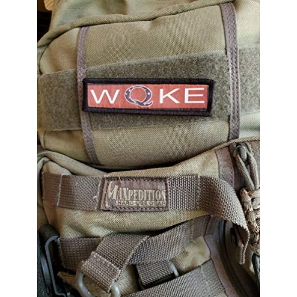 RedheadedTshirts Airsoft Morale Patch 2 1x4""Woke" QAnon Morale Patch. Hook and Loop