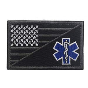 Tactical Embroidery Patch Airsoft Morale Patch 1 USA Flag EMT Medic Star of Life Paramedic Tactical Embroidery Patch Hook & Loop Morale Patch Military Patch for Clothing Accessory Backpack Armband (color3)