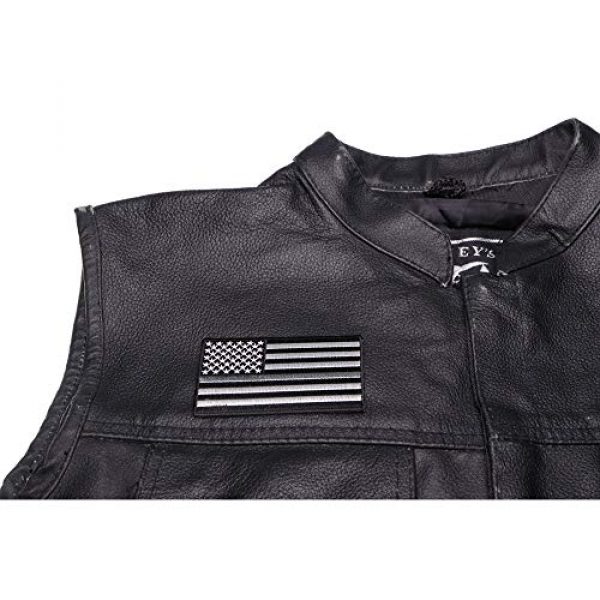Ivamis Trading Airsoft Morale Patch 4 Thin Silver Line American Flag for Corrections - 3.5x2 inch. Embroidered Iron on Patch