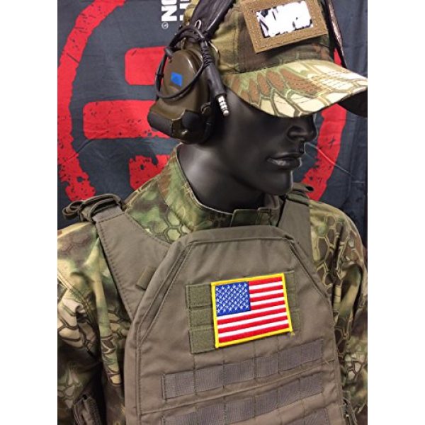 Empire Tactical USA Airsoft Morale Patch 2 Large 3x5 Inch Color Tactical Us USA Flag (Hook/Loop) Patch