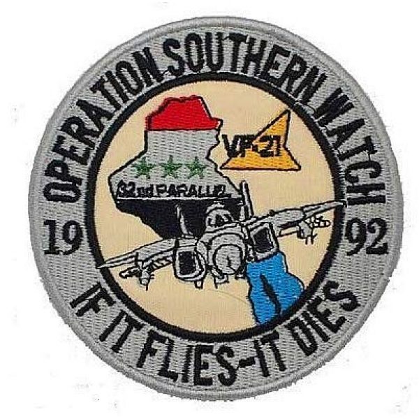 Embroidery Patch Airsoft Morale Patch 1 Operation Southern Watch VF-21 If It Flies-It Dies Military Hook Loop Tactics Morale Embroidered Patch