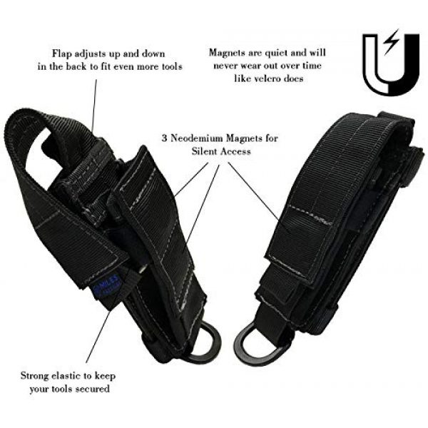 Miles Tactical Tactical Pouch 2 Miles Molle Multi Tool Pouch and Folding Knife Sheath with Strong Magnetic Removable Flap