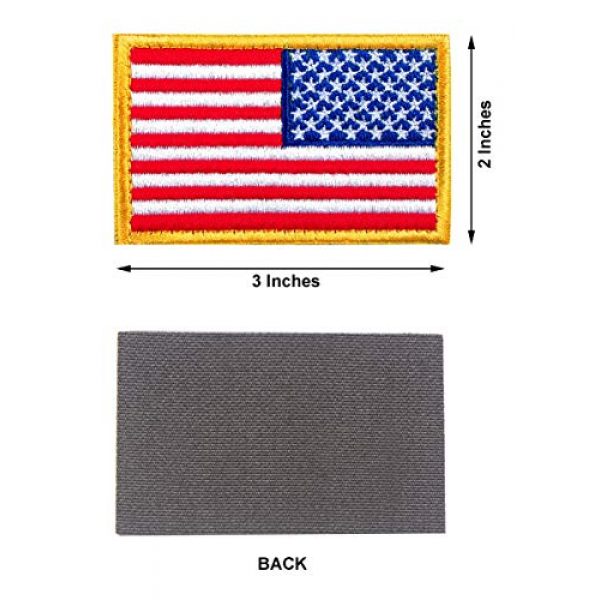 MAXXPRO Airsoft Morale Patch 4 Tactical Patches of USA US American Flag Reverse, with Hook and Loop for Backpacks Caps Hats Jackets Pants, Military Army Uniform Emblems, Size 3x2 Inches
