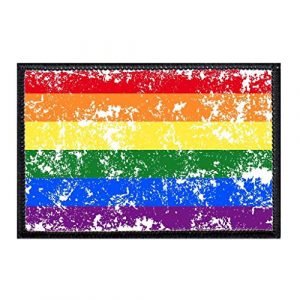 P PULLPATCH Airsoft Morale Patch 1 Rainbow Flag - Distressed - Color Morale Patch | Hook and Loop Attach for Hats, Jeans, Vest, Coat | 2x3 in | by Pull Patch