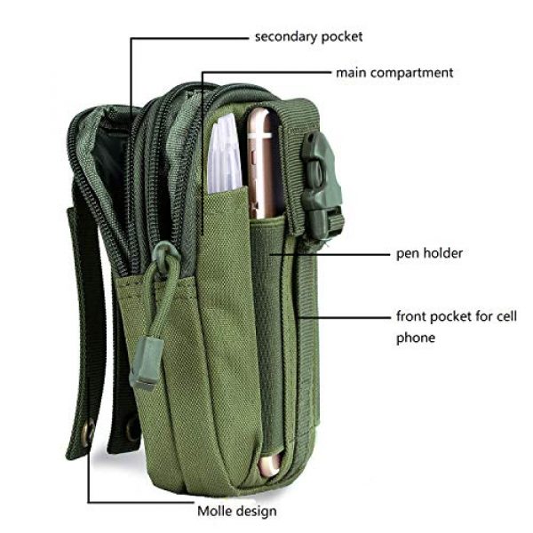 Goodforalllilewen Tactical Pouch 3 Goodforalllilewen Tactical Waist Pack,Molle Pouch with Zipper,Pouch for Belt,Fanny Pack Pocket for Sports Travel Hiking Running Cycling Camping,Backpack Accessories Adjustable for Men and Women