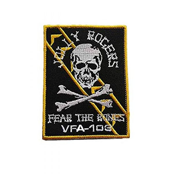 Embroidery Patch Airsoft Morale Patch 1 VFA-103 Jolly Rogers"Fear The Bones" Squadron Military Hook Loop Tactics Morale Embroidered Patch