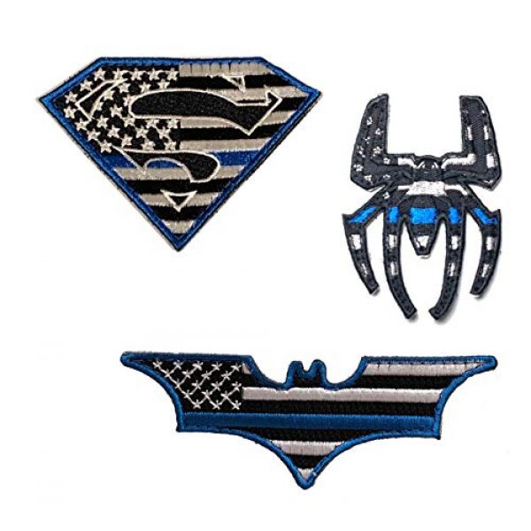 PakedDeals Airsoft Morale Patch 1 PakedDeals Thin Blue Line Morale Patch Hero Bundle Superman Batman Spider Man Tactical Accessories