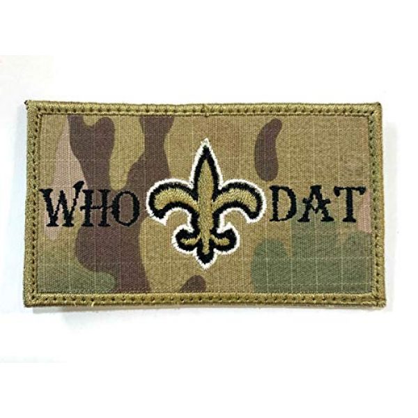 Almost SGT Airsoft Morale Patch 1 Saints WHO DAT Patch - Funny Tactical Military Morale Embroidered Patch Hook Backing(Camouflage)