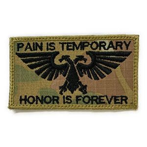 Almost SGT Airsoft Morale Patch 1 Warhammer 40K Aquila Pain is Temporary Honor is Forever Patch - Funny Tactical Military Morale Embroidered Patch Hook Backing(Camouflage)