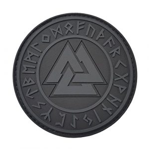 LEGEEON Airsoft Morale Patch 1 LEGEEON ACU Subdued Valknut Norse Heathen Rune Odin Viking Runic Pagan Morale PVC Rubber Fastener Patch