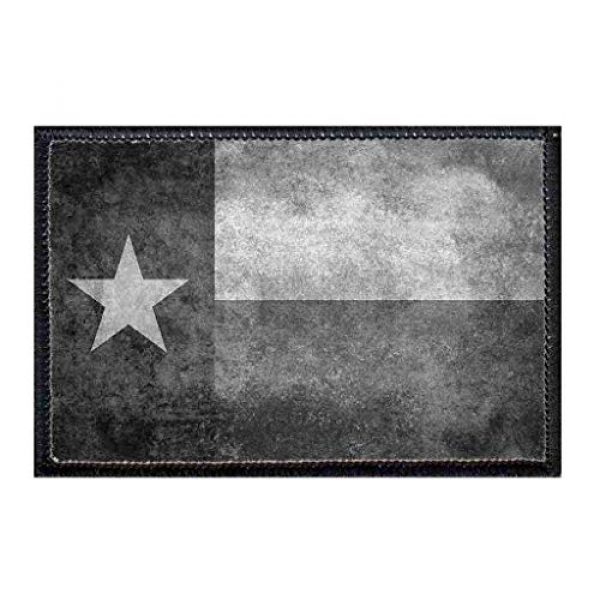 P PULLPATCH Airsoft Morale Patch 1 Texas State Flag - Distressed - Black/White Morale Patch | Hook and Loop Attach for Hats, Jeans, Vest, Coat | 2x3 in | by Pull Patch