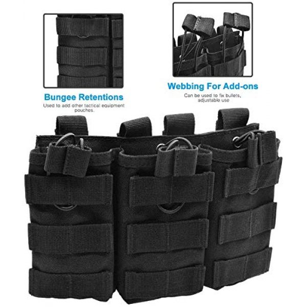 Onepin Tactical Pouch 3 Triple Magazine PouchMolle Open-Top Mag Pouch for M4, M16 Magazine Attaches to Tactical Vests, Rifle Cases, Backpacks - Holds 3 Mags