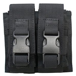Generic Tactical Pouch 1 BLACK Molle Tactical Double Flash Bang Pouch PALS MAG Bag 2 Grenade Holder
