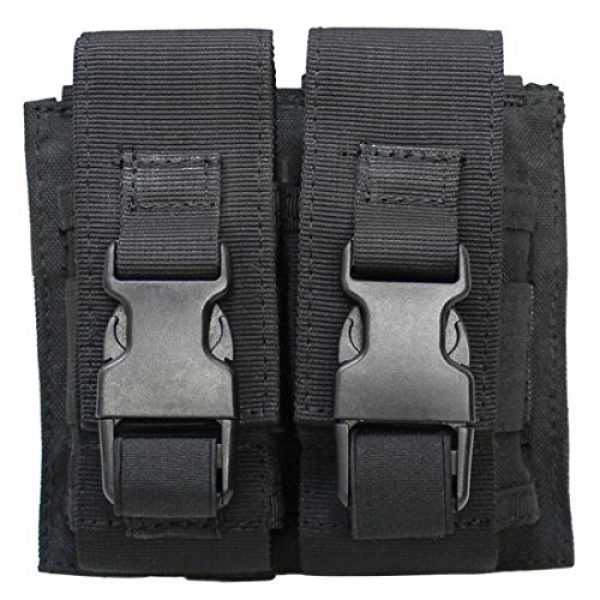 Generic Tactical Pouch 1 BLACK Molle Tactical Double Flash Bang Pouch PALS MAG Bag 2 Grenade Holder