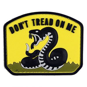 LIVABIT Airsoft Morale Patch 1 LIVABIT PVC Rubber 3D Morale Patch MP-20 Tactical Airsoft Paintball Don't Tread On Me Snake Black Yellow