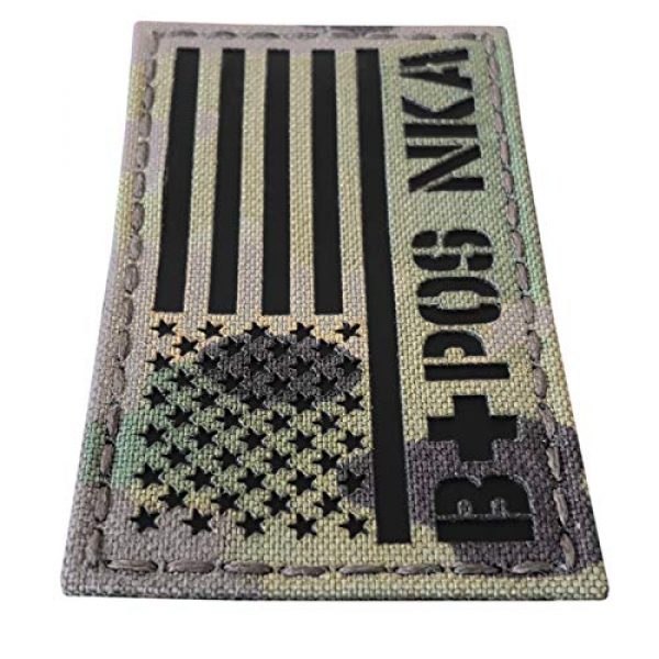 Tactical Freaky Airsoft Morale Patch 2 IR Multicam USA Flag BPOS B+ Blood Type NKA NKDA Infrared Tactical Morale Fastener Patch
