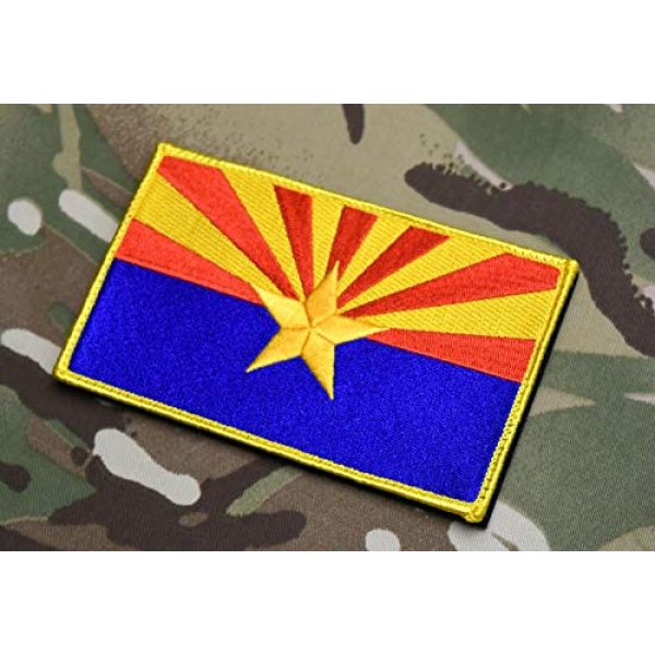 BritKitUSA Airsoft Morale Patch 1 BritKitUSA Large 3"x5" Arizona State Flag Morale Patch Grand Canyon State AZ Ditat Deus Hook & Loop Backing