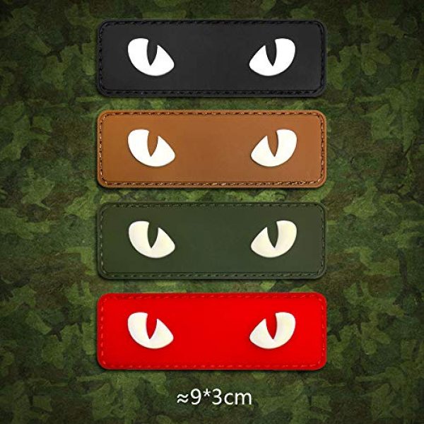 MORTHOME Airsoft Morale Patch 4 MORTHOME Cat Eyes PVC Morale Patch - Tactical Patch - Hook Fasteners (Red)