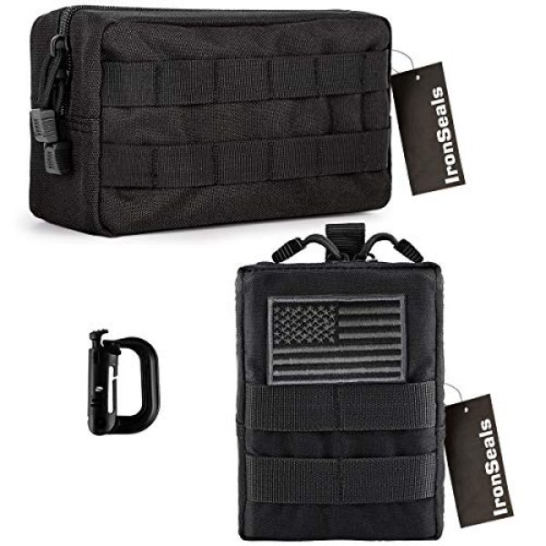 IronSeals Tactical Pouch 1 IronSeals 2 Pack Tactical Molle Multi-Purpose EMT Pouch Utility Gadget EDC Tool Waist Bag