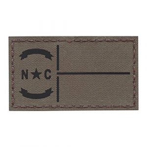 Tactical Freaky Airsoft Morale Patch 1 IR Ranger Green North Carolina State Flag 2x3.5 Infrared IFF Tactical Morale Hook&Loop Patch