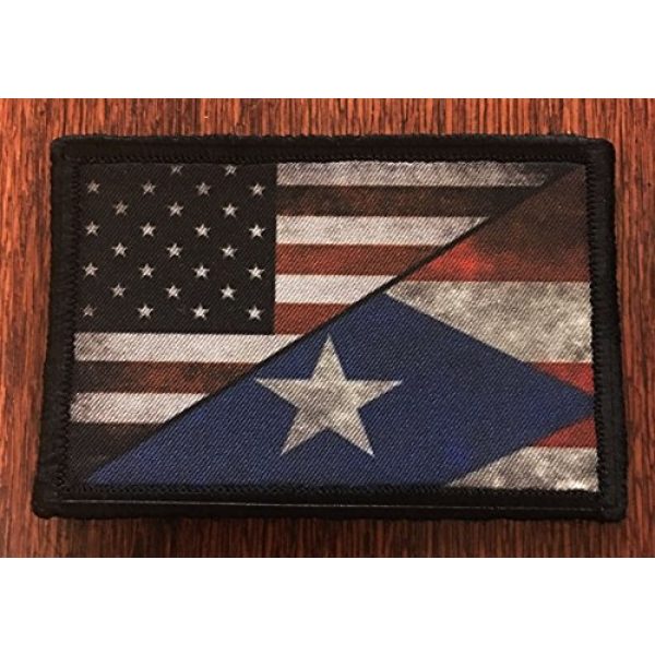 RedheadedTshirts Airsoft Morale Patch 2 Puerto Rico/USA Flag Morale Patch. 2x3" Hook and Loop Patch. Made in The USA