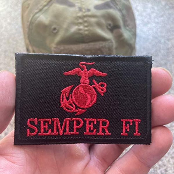 Backwoods Barnaby Airsoft Morale Patch 2 Backwoods Barnaby U.S. Marines/Semper Fi Military USM Tactical Morale Patch with Hook & Loop (2" x 3")