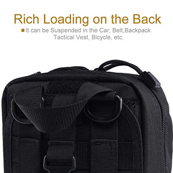 R.SASR Tactical Pouch 6 Tactical Medical Molle Pull Away Pouch, Tactical MOLLE Utility Pouch (Black)