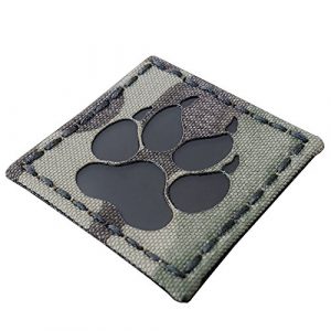 Tactical Freaky Airsoft Morale Patch 1 Multicam Infrared IR K9 Dog Handler Paw K-9 2x2 Tactical Morale Hook-and-Loop Patch