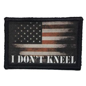 RedheadedTshirts Airsoft Morale Patch 1 NFL Protest"I Don't Kneel" for The Anthem USA Flag Morale Patch 2x3" Hook and Loop Made in The USA